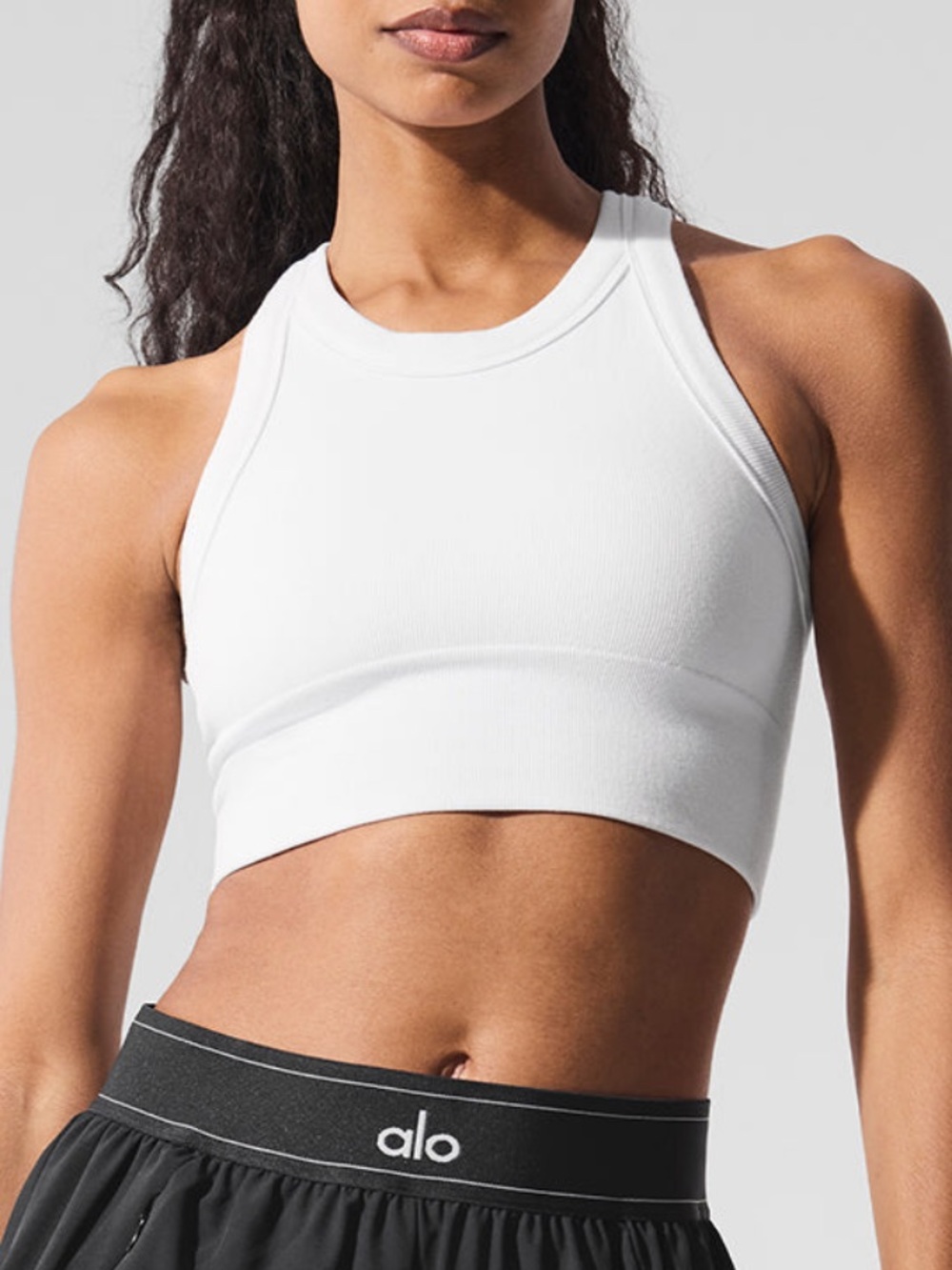 ALO | Seamless Delight High Neck Bra | White